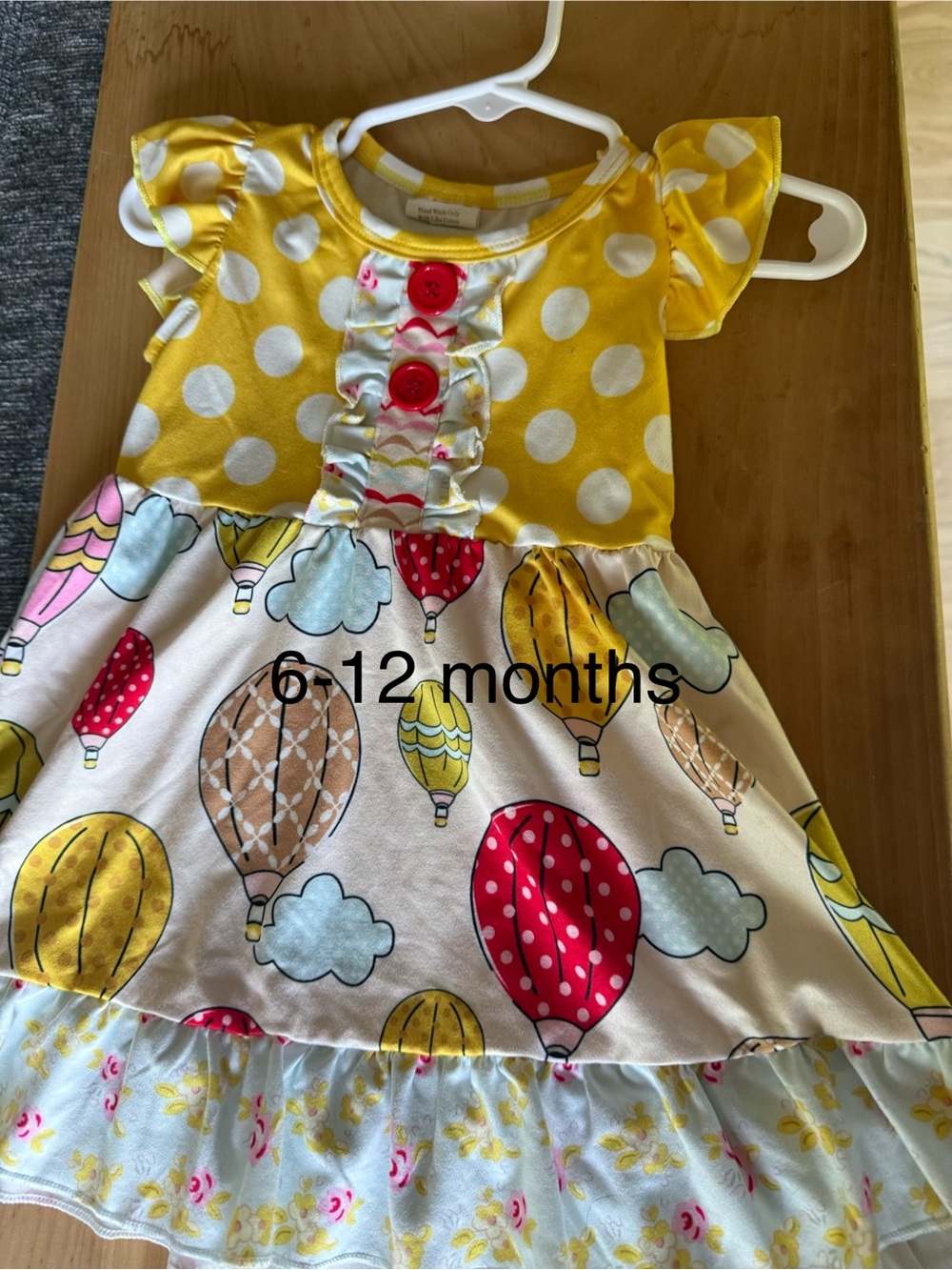 Yellow Polka Dot & Hot Air Balloon Baby Dress